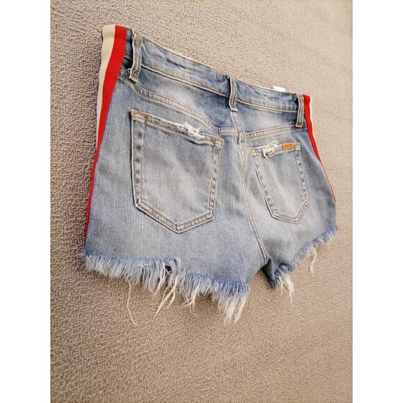 Joe’s Women’s‎ 29 Denim Cutoff Shorts – Blue Hem with Red White Side Stripes - Picture 10 of 10